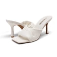 thumbnail image 2 of DREAM PAIRS Sandalias Mule de Tacón Alto 3.3" Blanco, 2 of 7