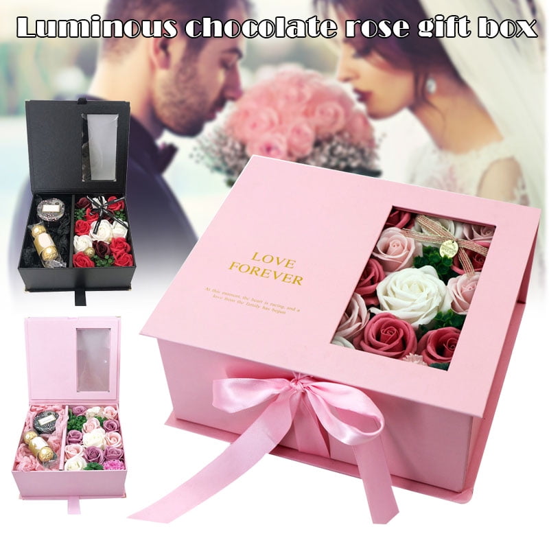 Soap Rose Flower Gift Box With Scented Candle Flower Gift Box for