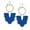 blue, variant on Acrylic Flower & Textured Gold Boho Statement Earrings, Hypoallergenic, Yellow