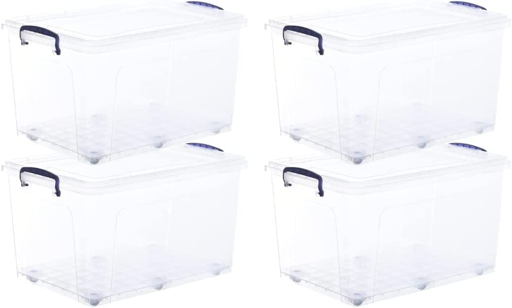 Superio Clear Plastic Storage Bins with Lids, 44 Quart (2 Pack