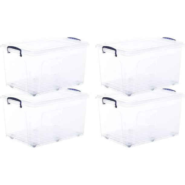 Superio Clear Plastic Storage Bins with Lids, 44 Quart (2 Pack), Stackable Storage Container