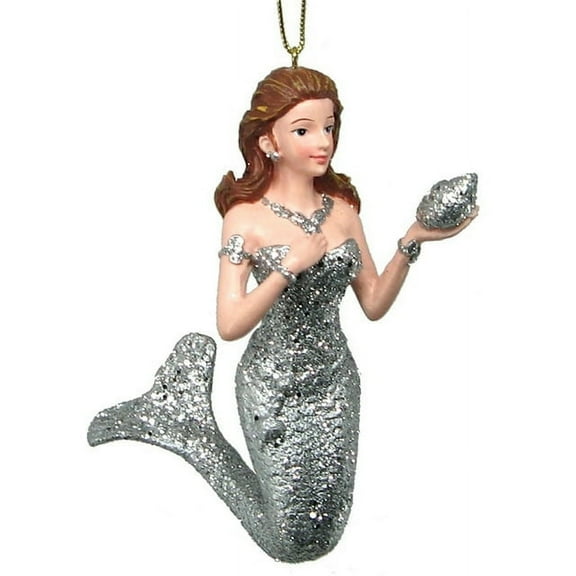 Shimmering SILVER MERMAID Christmas Ornament by Chesapeake Bay