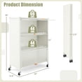 thumbnail image 4 of Giantex 4-Tier Kitchen Storage Cabinet, Freestanding Microwaves Rack, Mobile Folding Kitchen Bakers Rack w/Universal Wheels & Flip-Up PC Doors, 4 of 10
