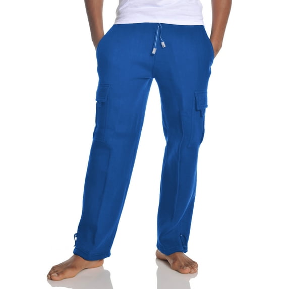Pro Club Men's Heavyweight Fleece Cargo Sweatpant, Royal Blue, 5X-Large