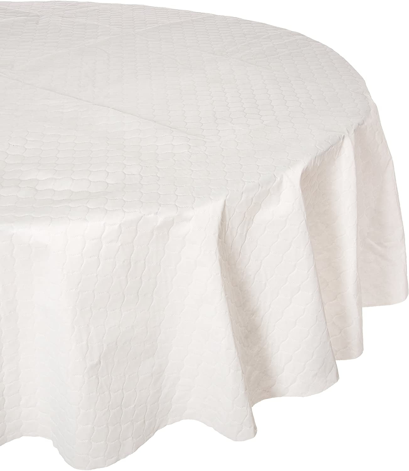 Quilted Peva Table Pad, 70Inch, White/Red Walmart Canada