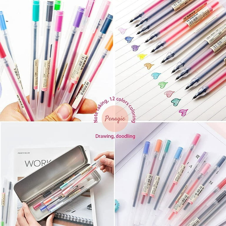 12 Color Macron Kawaii Pen 12 Colored Gel pens Set 0.5 mm Ballpoint Pen for  Journal Cute Japanese Stationery School Supplies