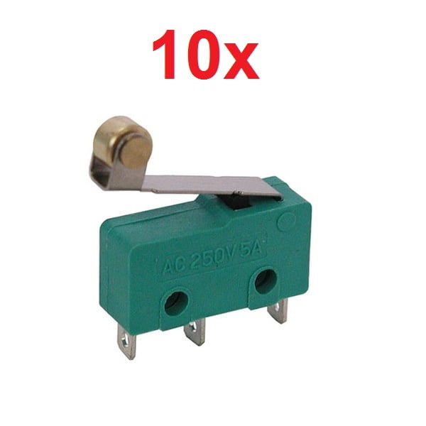 10x 2A 125V Micro Limit Switch Lever Roller Arm Actuator Snap Action Switch VO 