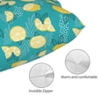 thumbnail image 3 of Gaeub Lemon Blue Print Double Sided Plush Decorative Throw Pillow Cover, Sofa Cushion Cover, Plush Cushion Cover，Excluding Pillow Core-14"x20", 3 of 6