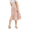 thumbnail image 3 of INSPIRE CHIC Women's Floral Elastic Waist Ruffle High Low Hem Skirts XL Pink, 3 of 6