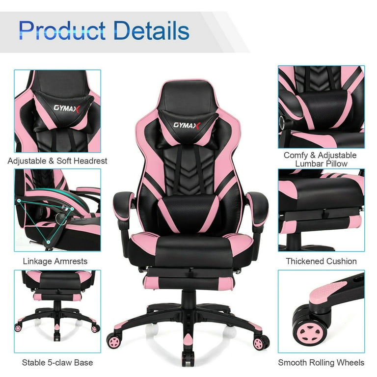 Gymax Gamer's Ergonomic Office Chair with Footrest
