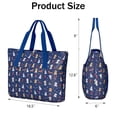thumbnail image 3 of Tote Bag for Women - Dark Blue Christmas Dog and Snowman Pattern Shoulder Bag - Large Utility Work Duffle Bag with Zipper Handbag for Travel, Work, Sprots, 3 of 5