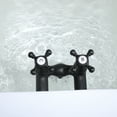 thumbnail image 3 of SUMERAIN Vintage Leg Tub Filler 3-3/8-Inch Center Wall Mount Tub Faucet, Cross Handle Matte Black, 3 of 8