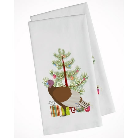 Hen Dish - Bourbon Red Turkey Hen Christmas White Kitchen Towel Set of 2 BB9349WTKT