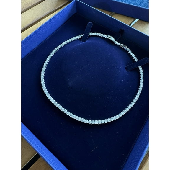 4MM Lab Created Diamond Tennis Necklace 14K White Gold Plated Silver 15.50cT