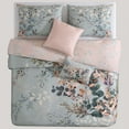thumbnail image 5 of Bebejan Peach Leaves on Sage 5 Piece Comforter Set, Queen, Green, 100% Cotton Sateen, Reversible, All Season, Cozy Comfort, 5 of 11