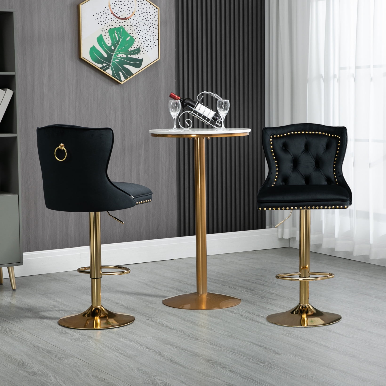 Bar Stools with Back and Footrest,Counter Height Dining Chairs, Counter ...