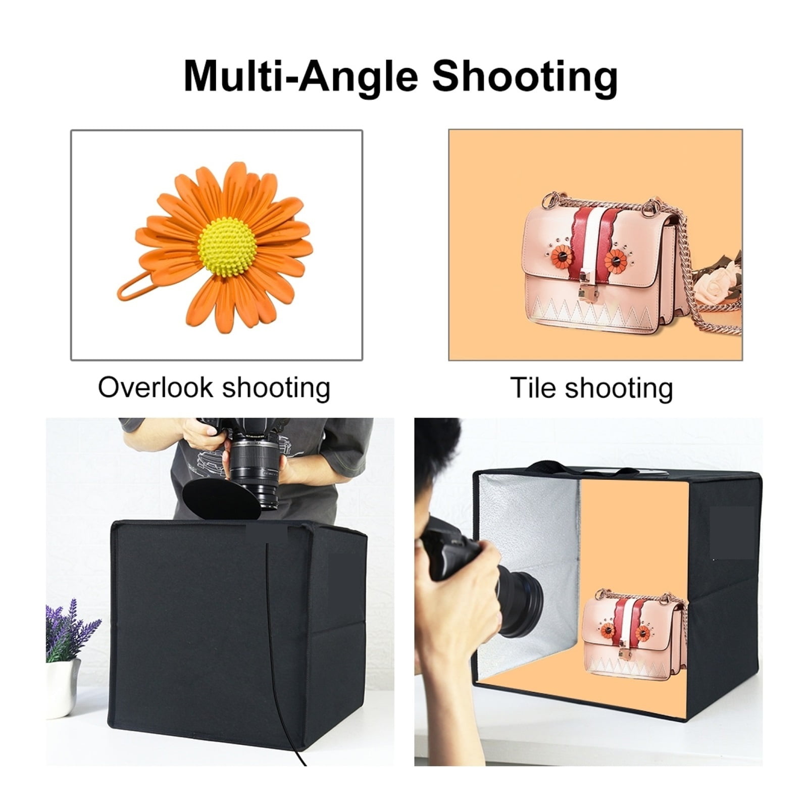 Photo Studio Ring LED 30cm Light Box Shooting Tent Desktop Box Kit With 6 Colors Backgrounds Photography LightBox Kits ,Professional Equipment