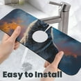 thumbnail image 6 of Kdxio Lonely Night Sky Wolf Pattern Non-Slip Diatom Mud Faucet Drain Pad,Self Absorbent Mat for Kitchen Sink for Variety Kitchen & Bathroom Countertops, 6 of 7