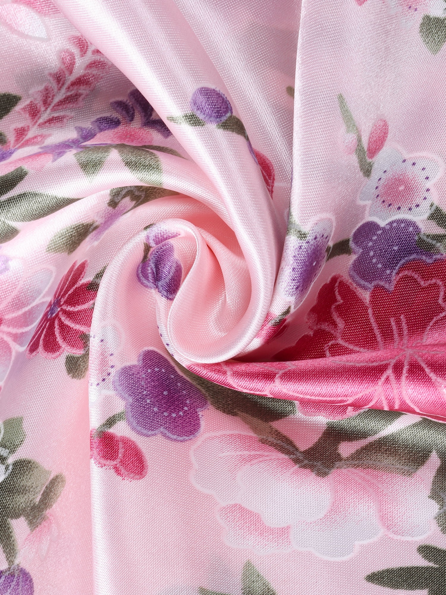 DARING DIVA Women's Satin Slip Silky Mini Floral Nightgowns XL Pink