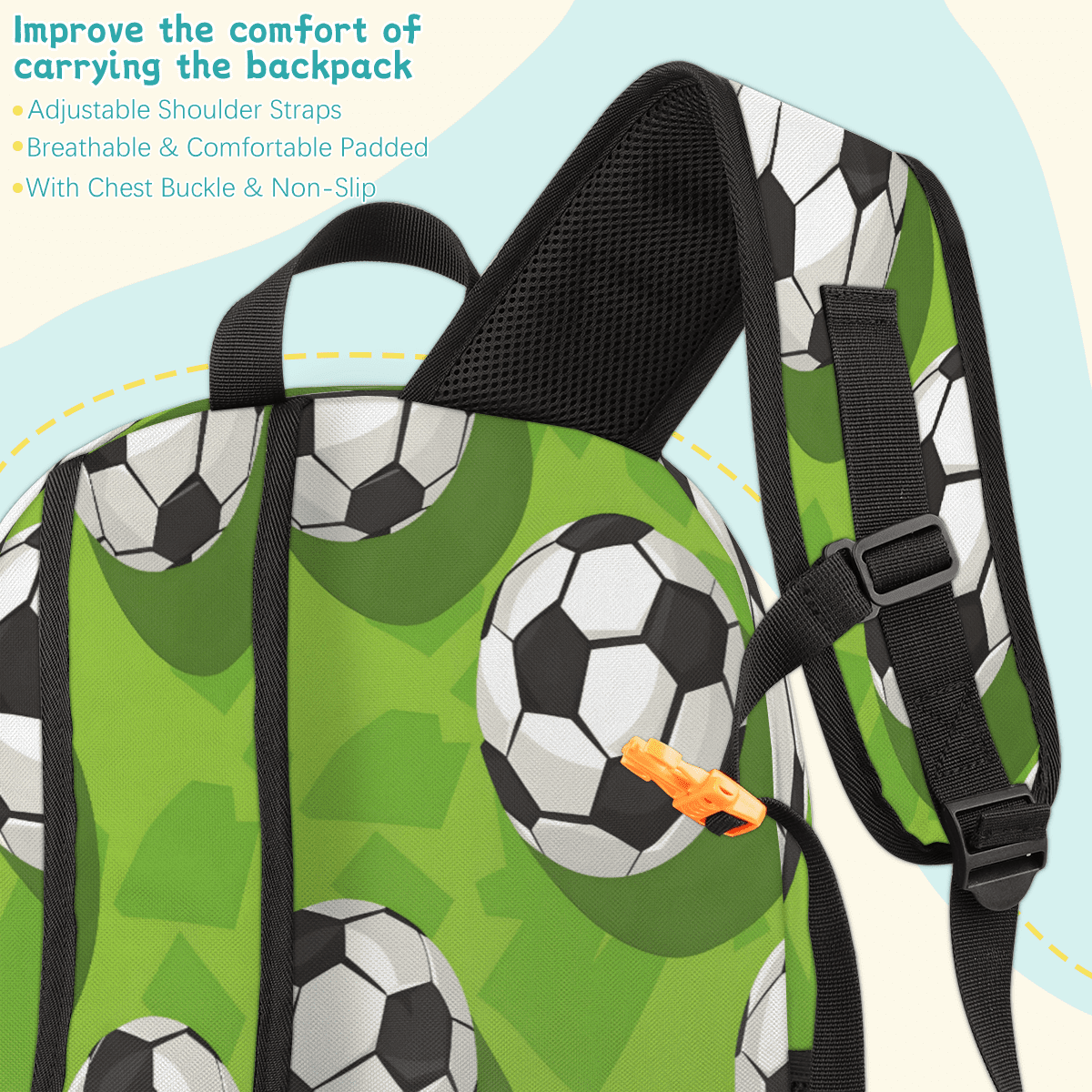 Herdesigns Sport Soccer Ball Laptop Backpack for Women Men, Work Computer Backpacks, 18.3 Inch Large Computer Nurse Teacher Bags Travel Casual Daypack