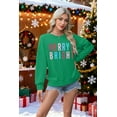 thumbnail image 5 of KimSoong Women Christmas Sweatshirt Merry Bright Graphic Print Long Sleeve Shirts Christmas Crew Neck Pullover Casual Blouse Tops, 5 of 9
