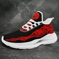 thumbnail image 3 of Coolcustomize Men's Plus Size Gothic Sneakers - Sneakers with Cushioned Midsole Suspension, Breathable Fabric Upper & EVA Outsole - Black/Red Accent Trainers for Gym, Streetwear, Streetwear Shoes, 3 of 10
