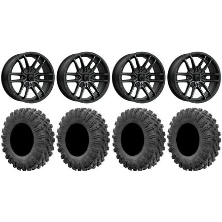 MSA Fang 18 Wheels Black 32 MotoRavage Tires Kawasaki Mule Pro FXT