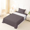 thumbnail image 3 of Castle Fairy Abstract Vertical Line Twin Sheets 3pcs,Watercolor Thin Strip Bedding,Pink Black,1 Flat Sheet, 1 Fitted Sheet and 1 Pillowcase, 3 of 7