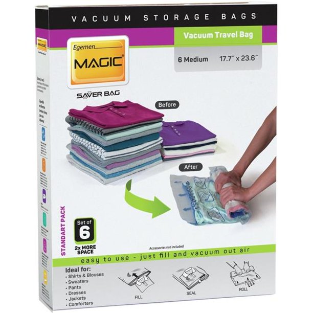 Egemen Magic Saver Bag 86612 Vacuum Travel Bag Standard Pack Medium