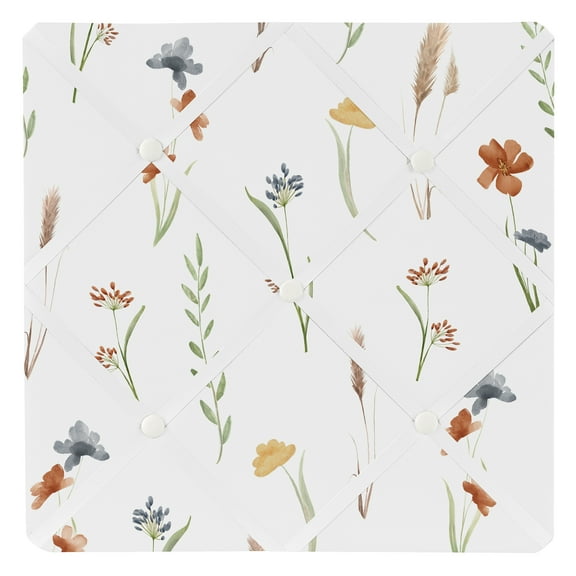 Sweet Jojo Designs Watercolor Floral Garden Sage Green Girl Photo Memo Board