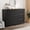 Black, variant on Fnkosi Fluted 8-Drawer Dresser,Large Wood Storage Chest Organizer with Charging Station,Waterproof Lacquered Desktop,for TV Stand/Bedroom,Walnut Color
