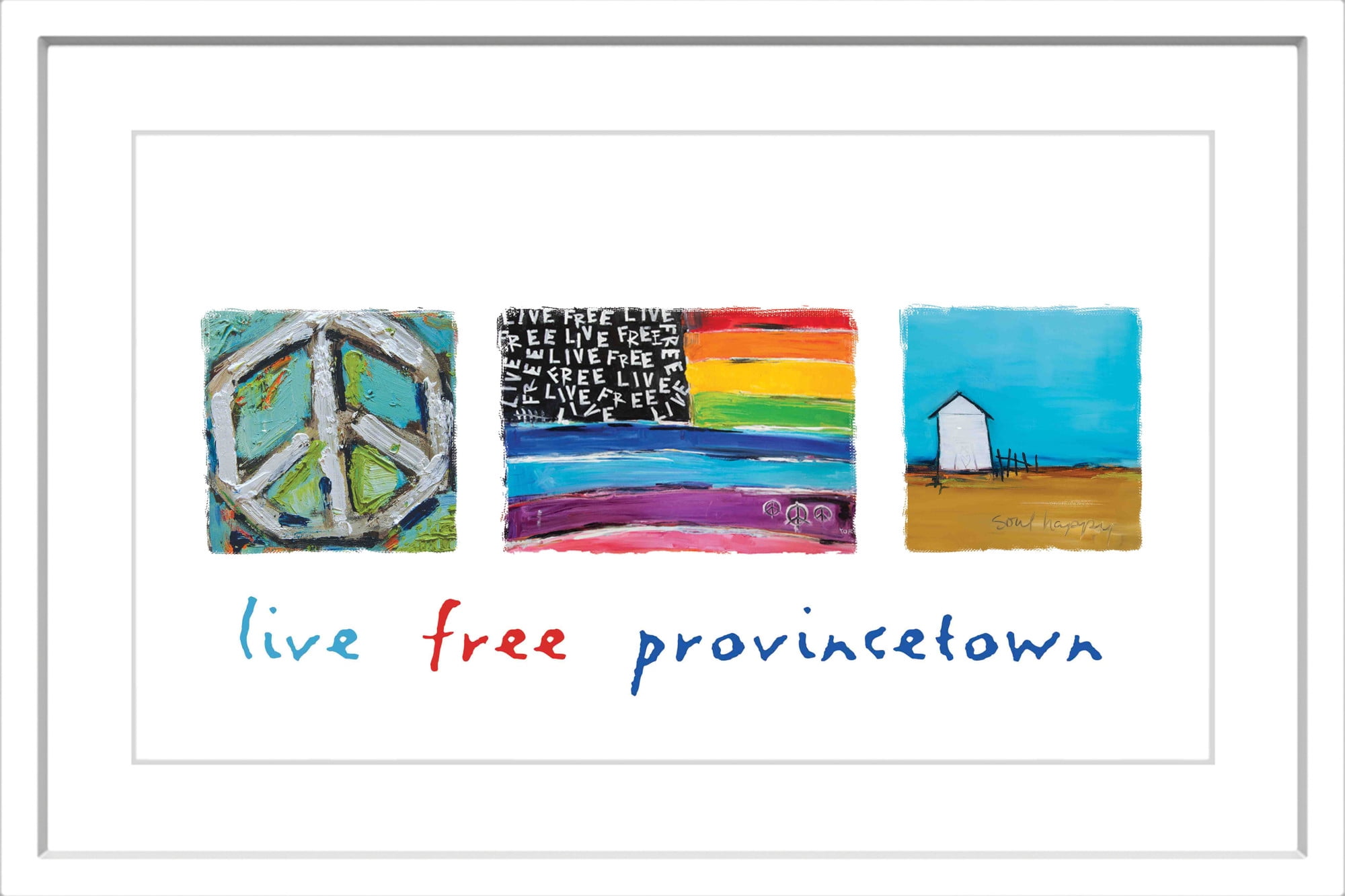 Marmont Hill "Live Free Provincetown" by Tori Campisi Painting Print in Frame