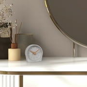 La Crosse Technology 4-Inch Quartz Battery Art Deco Cement Indoor Tabletop Clock, Open Faced Dial