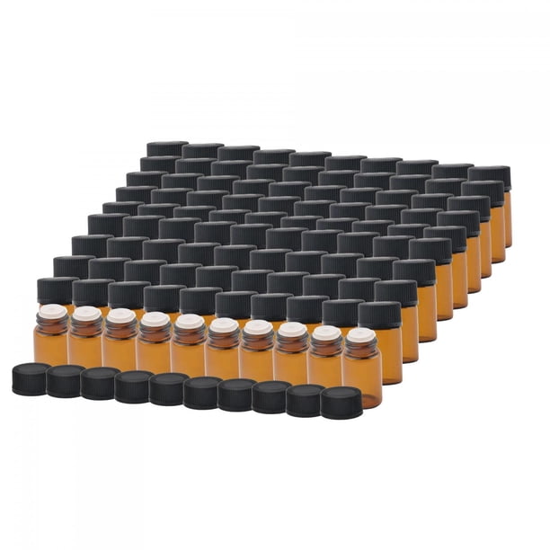 100 mini botellas de vidrio rellenables para perfumes de viaje, regalos de cumpleaños Conectar Tapón 2ml