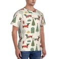 thumbnail image 2 of Bixox Men's Christmas Dachshund Dog Printed Short Sleeve Skinny Athletic T-Shirt, 2 of 6