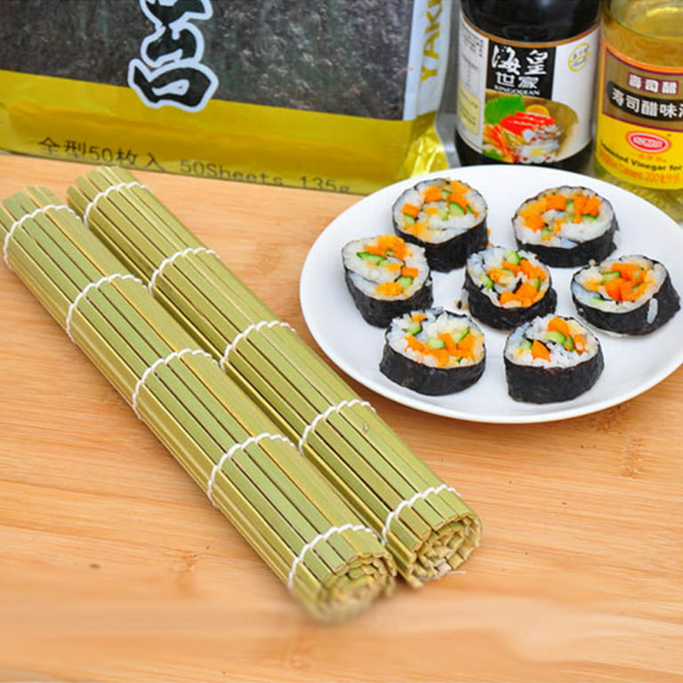 FRCOLOR 1 Pc Green Bamboo Sushi Roller Mat Sushi Rolling Bamboo Pad Kitchen  Sushi Making Tool (27x27cm) 