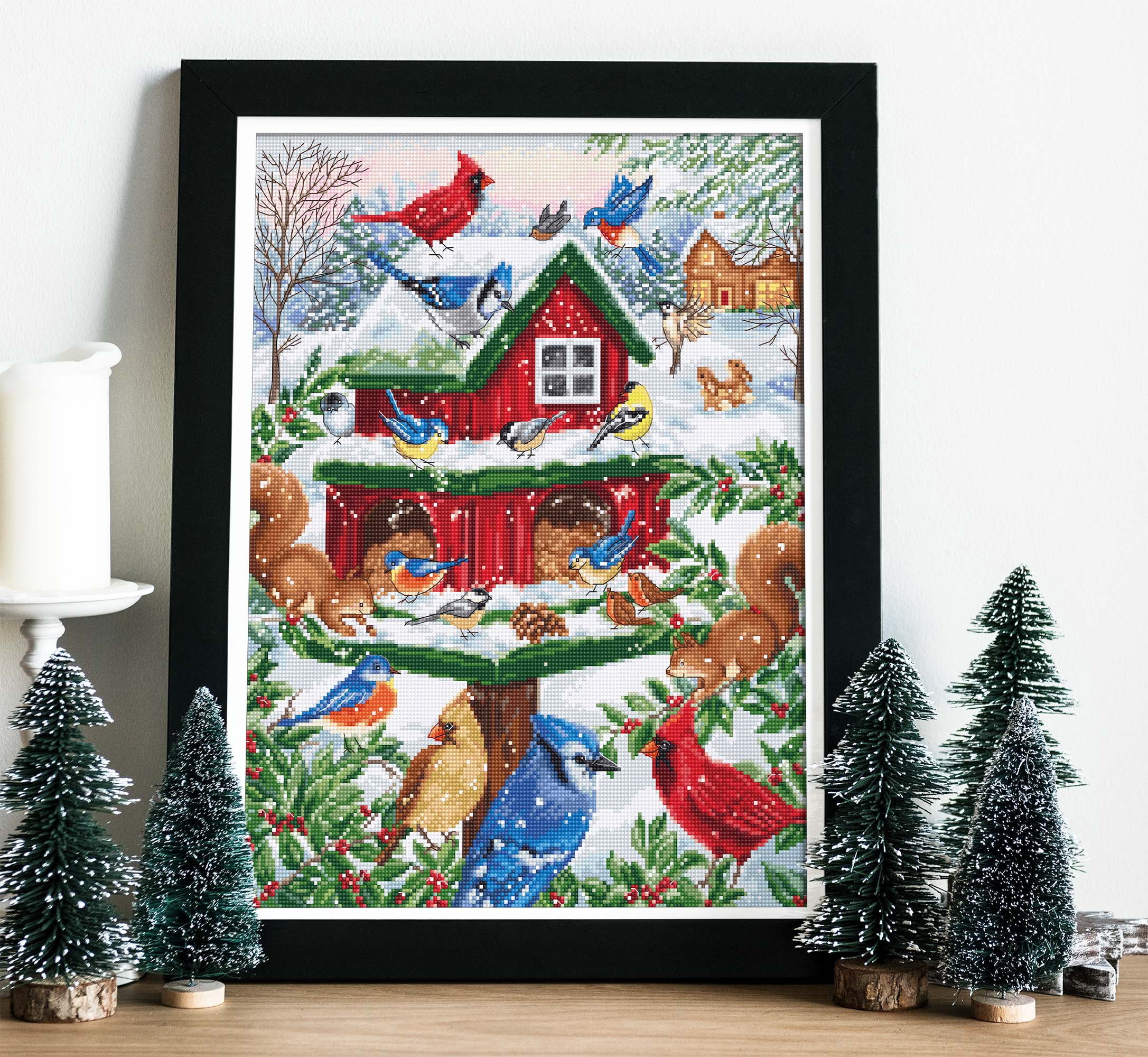 Blissful Bird Feeder B2417L Counted Cross-Stitch Kit