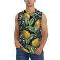 thumbnail image 2 of Goofa Citrus Fruits Elegant Lemons Printed Men's Sleeveless T-Shirt - Athletic Gym Workout Tank Top for Men - Moisture-Wicking, UPF 30+ Quick-Dry Muscle Tee-Small, 2 of 8