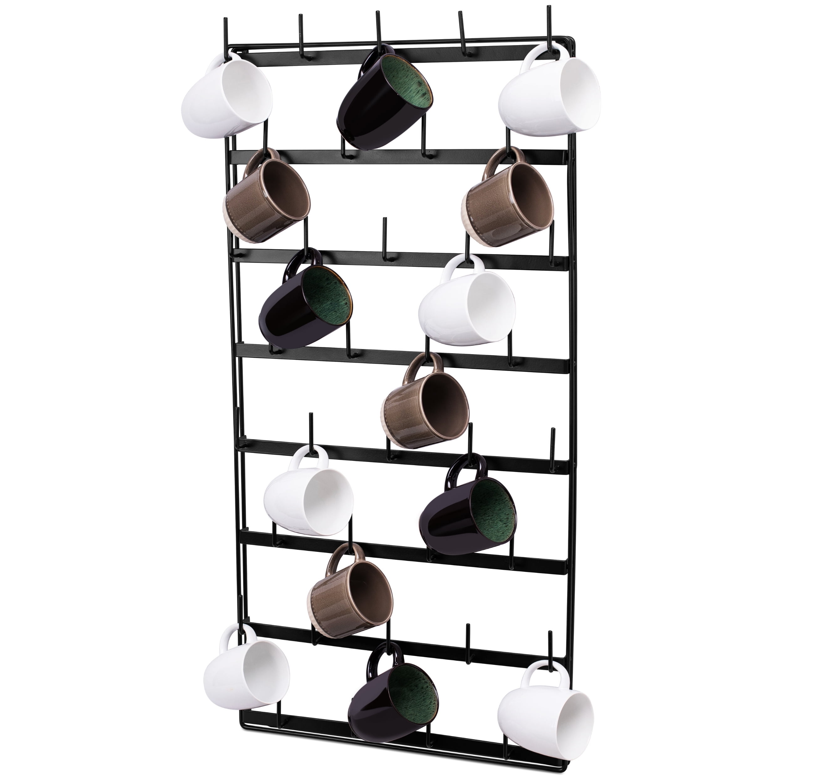 BirdRock Home 36 Peg Mug Rack for Wall Coffee Tea Cup Glass Storage