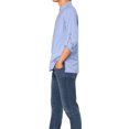 thumbnail image 4 of Lars Amadeus Camisa Henley Ligero Cuello Con Banda Botón Abajo Mangas Largas Casual Para Hombres Azul Claro S Unique Bargains Camisa, 4 of 7