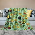thumbnail image 2 of Nawypu  Cute Avocados Throw Blanket Cartoon Green Avocado Cozy Plush Warm Lightweight Travel Blankets for Bedroom Living Rooms Sofa Beds Office, 2 of 6