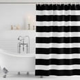 thumbnail image 4 of Black Striped Waterproof Fabric Shower Curtain,Modern Simple Monochrome Geometric White Waterproof Fabric Shower Curtain for Bathroom Curtains Bathtubs Shower Curtains with 12 Hooks Small 36x72in, 4 of 8