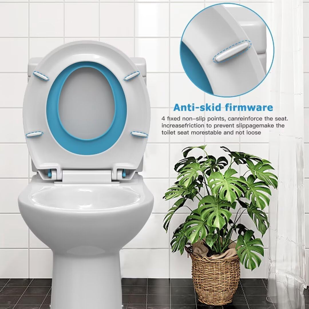 GOGRANT Black Oval Plastic 17" Toilet Seat