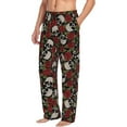thumbnail image 6 of Naloa Red Rose Skull Pajama Pants Men, PJ Bottoms, Sleep & Lounge Pants-XX-Large, 6 of 6
