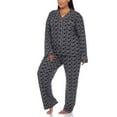 thumbnail image 2 of White Mark Women's Plus Size Heart Print Long Sleeve Pajama Set, 2 of 6