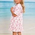 thumbnail image 5 of Toddler Girls Cover Ups for Swimwear Zipper Hooded Bow Print Towel Cover Up Towel Dress Girls Robes Size 3-4 Years, 5 of 5