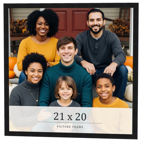 21x20 Frame Black Real Wood Picture Frame Width 0.75 inches | Interior Frame Depth 0.5 inches |