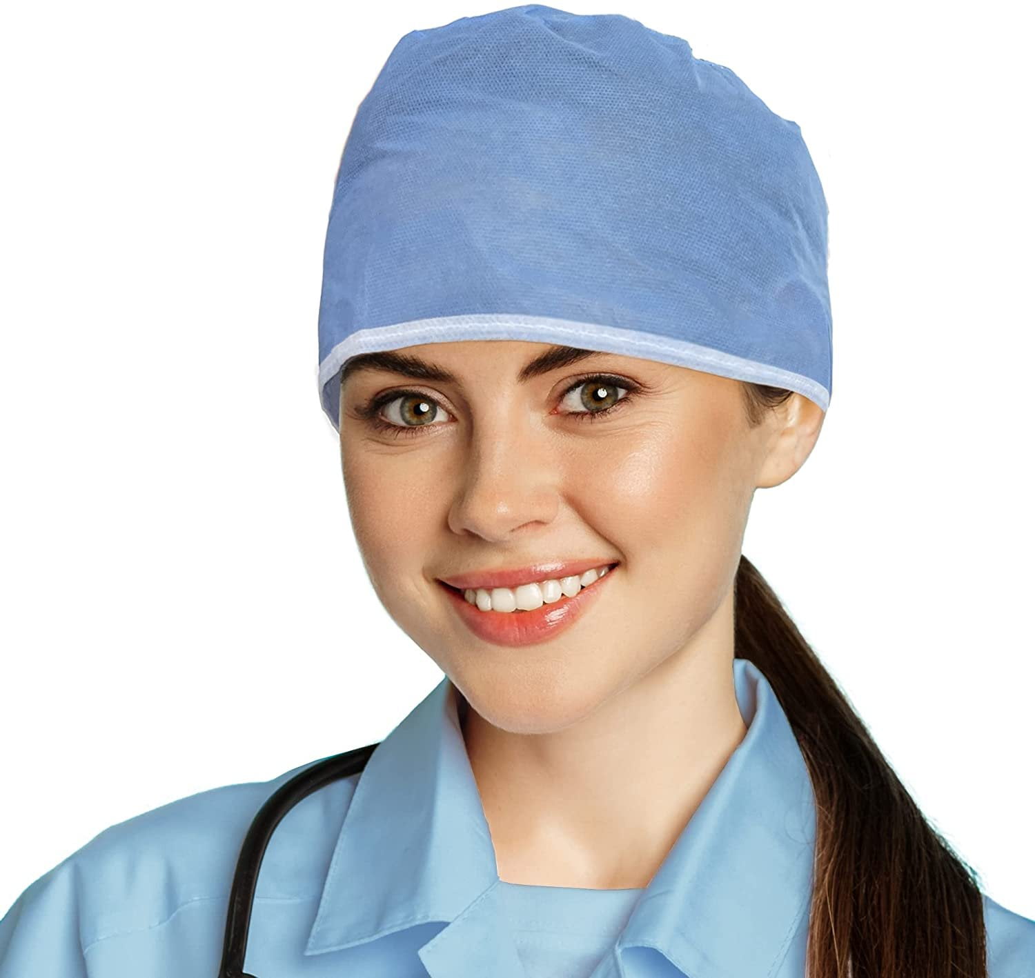 PUREVACY Blue Disposable Surgical Caps 