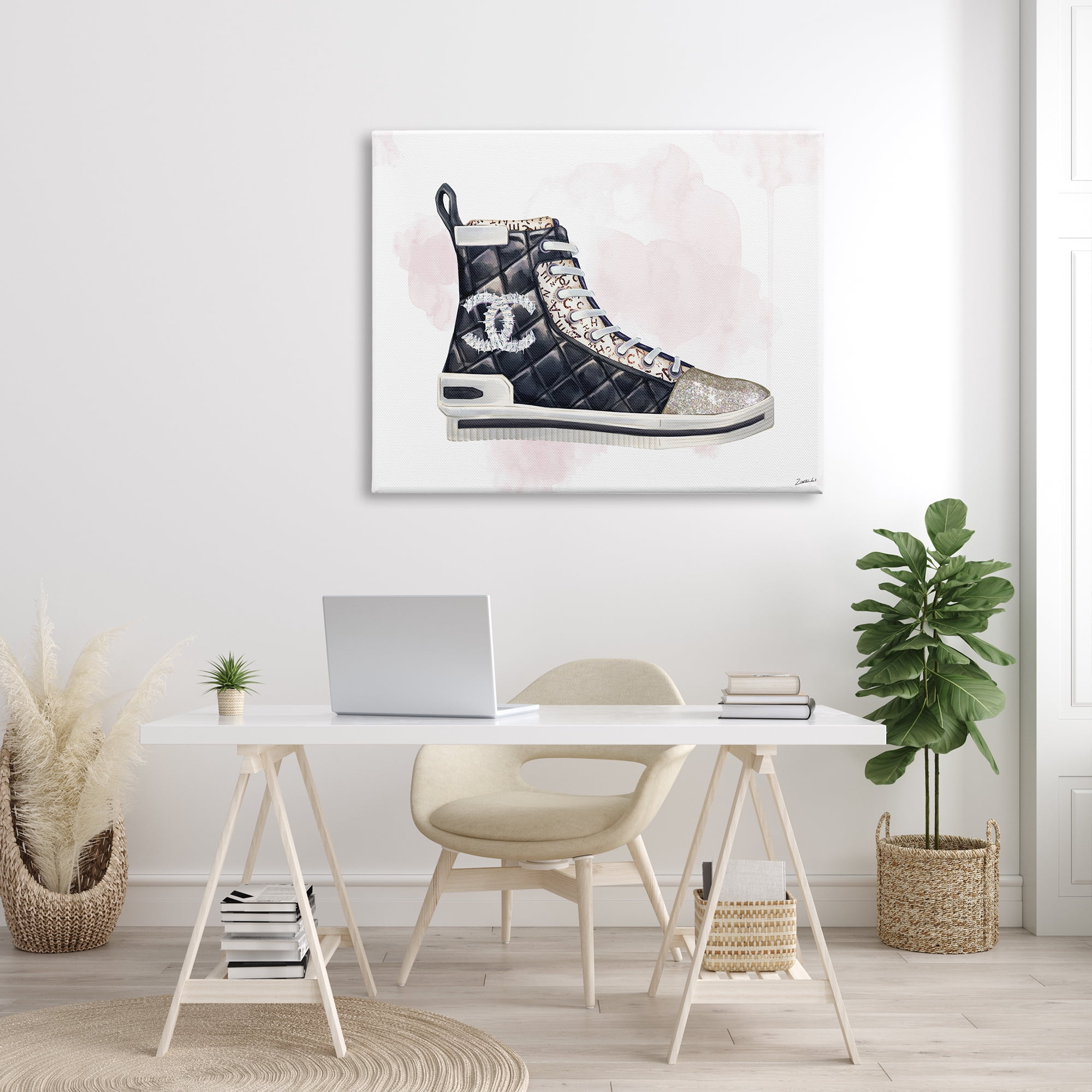 Stupell Industries Glam Fashion Quilted Sneaker Designer Style , 36 x 48, Designed by Ziwei Li