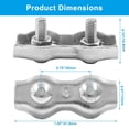 thumbnail image 2 of HUGFEGWE 12Pcs M4 304 Stainless Steel Double Wire Rope Clip Cable Clamps for 5/32 Inch Diameter Wire Rope CJB91-55184, 2 of 5